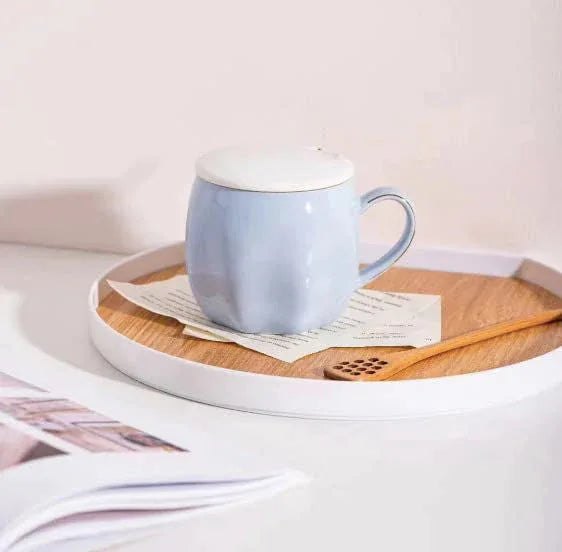 Ceramic Pumpkin Shaped Coffee Mug with Saucer and Steel Spoon - ArtyCraftz.com