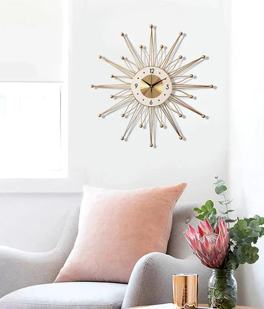 Star Decorative Golden Wall Clock
