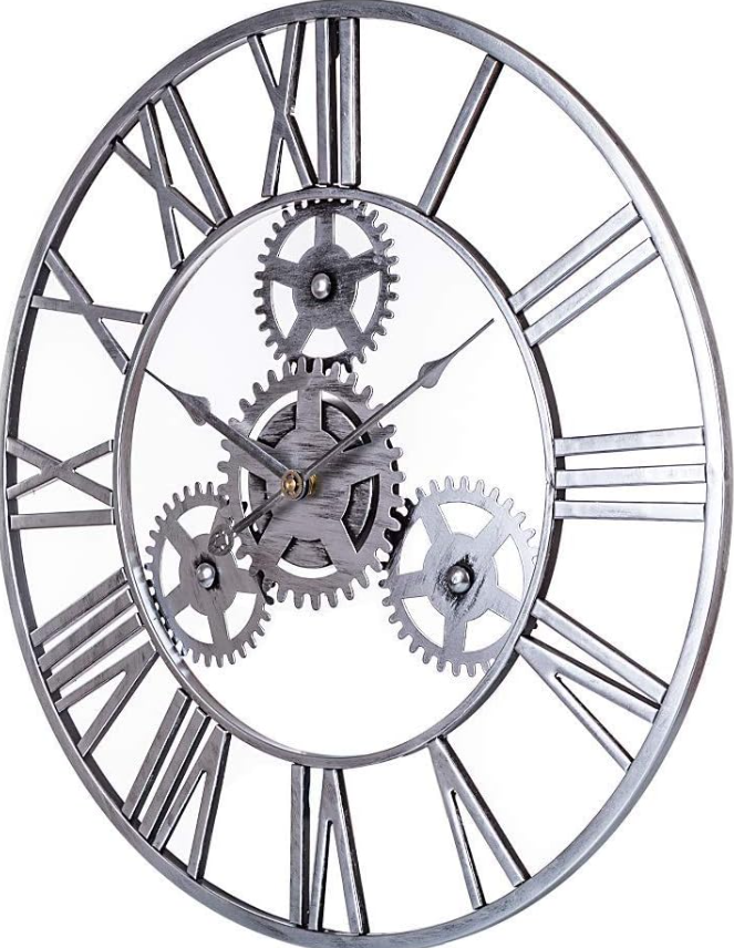 Roman Numbers Silver Wall Clock