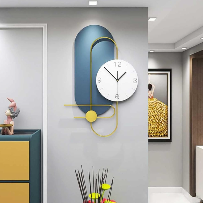 Blue Decorative Geometric Wall Clock