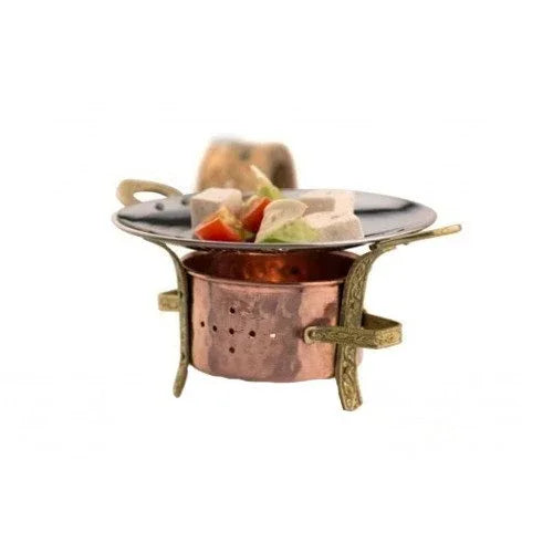 Set of 2 Copper Brass Food Angeethi Sigdi, 4 Inch - ArtyCraftz.com