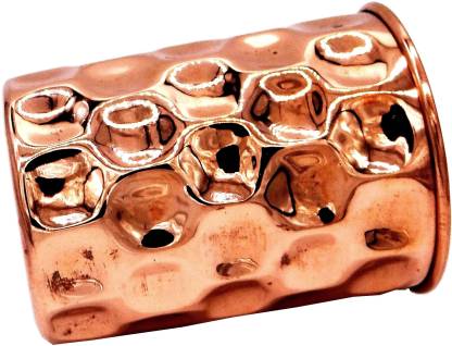 Set of 4 Copper Solitaire Diamond Design Tumbler Glasses-ArtyCraftz