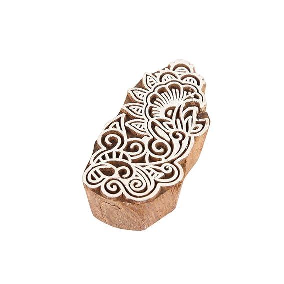 Set of 5 Mughal Design Wooden Printing Stamp Block - ArtyCraftz.com