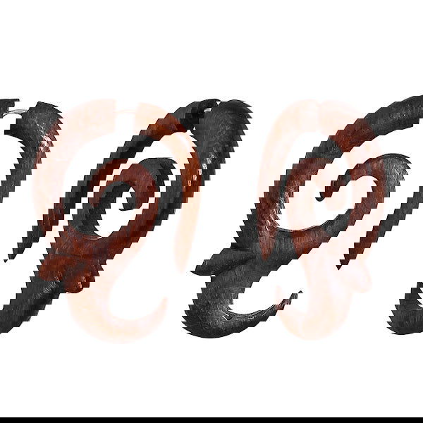 Simplicity Curls Tribal Fake Gauge wooden Earrings 1.8" - ArtyCraftz.com