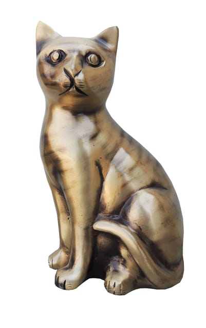 Sitting Cat Statue with Antique Gold and Bronze Finish-artycraftz.com