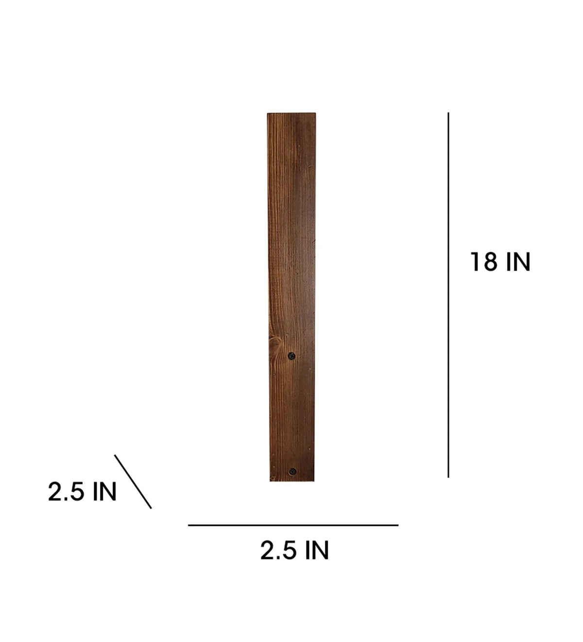 Slimline Brown Wooden LED Wall Light Dimensions