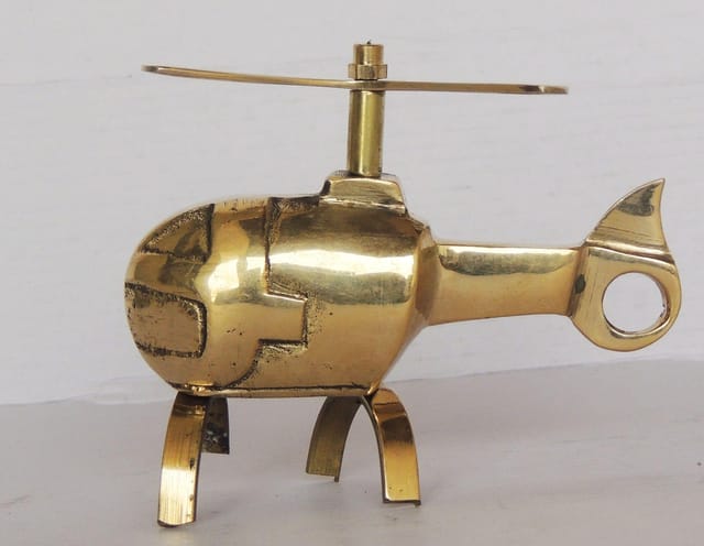 Small Brass Helicopter Miniature 3.8 Inch Decorative Desk Showpiece- ArtyCraftz.com