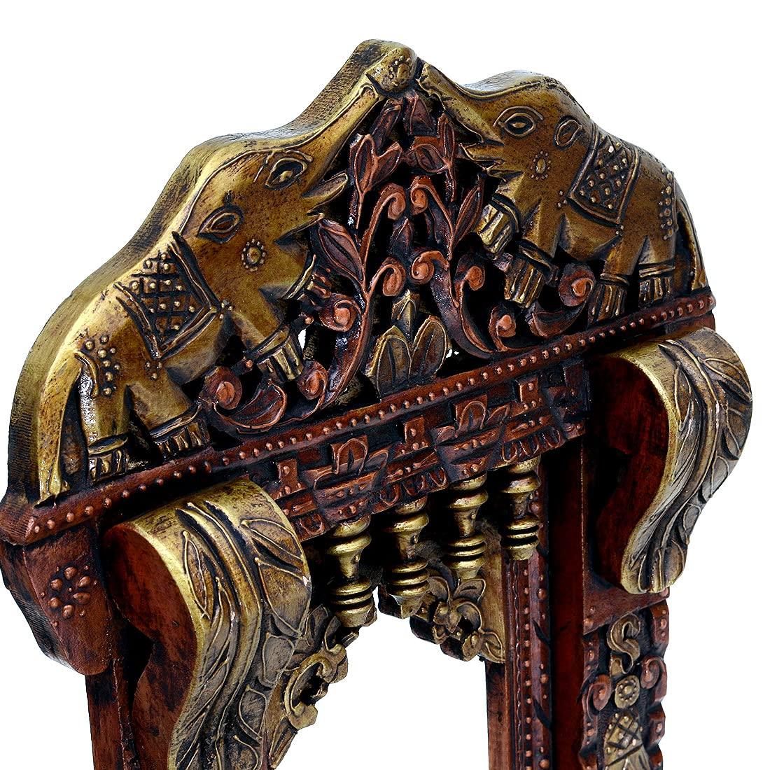 Solid Wood Elephant Decorative 24 Inch Jharokha Wall Hanging