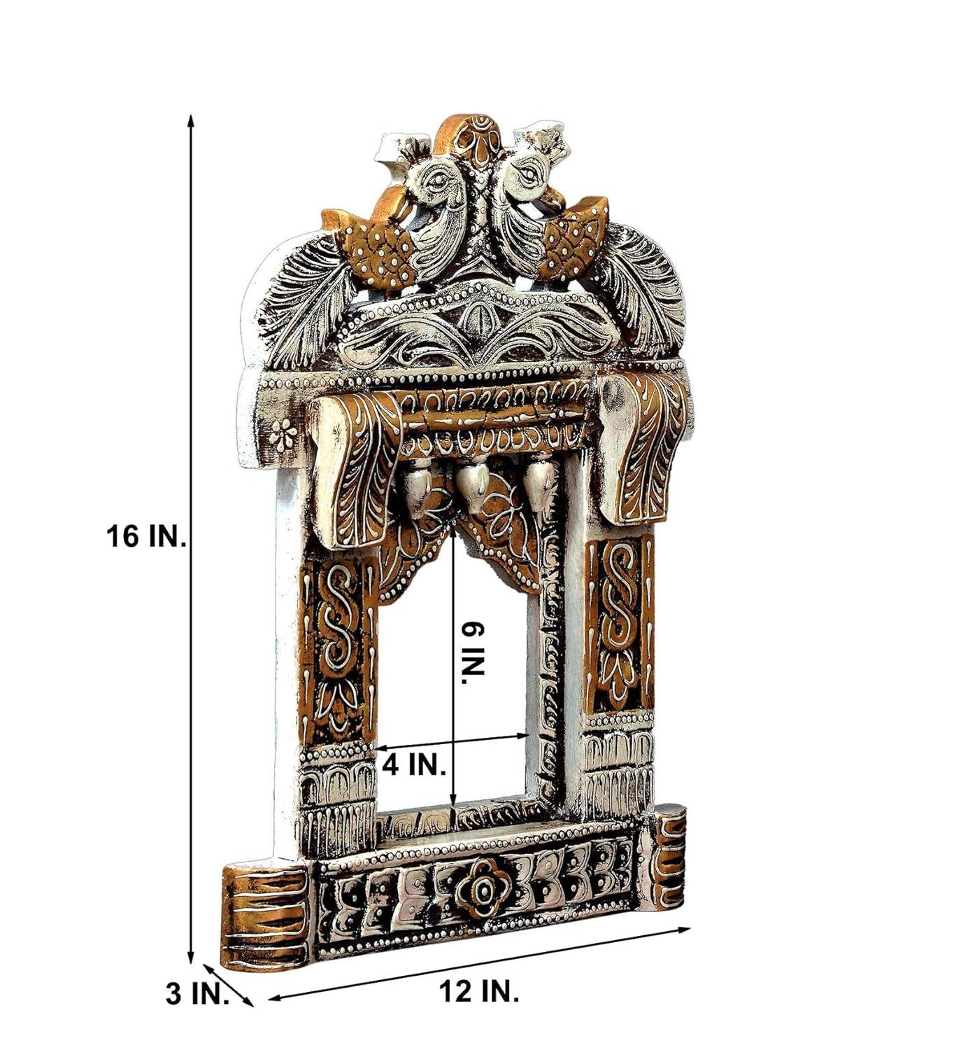 Solid Wood Peacock craved Jharokha Wall Hanging