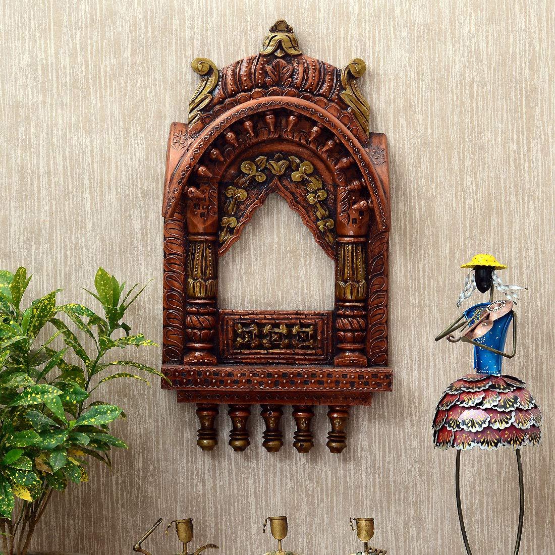 Solidwood Handpainted Copper Color Decorative Jharokha frame