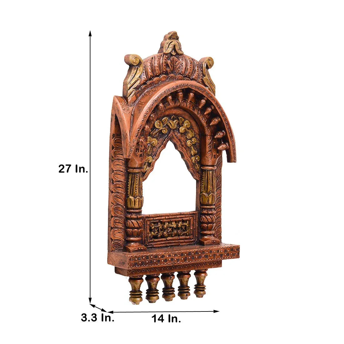 Solidwood Handpainted Copper Color Decorative Jharokha frame
