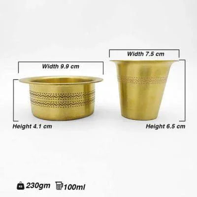 South Indian Style Embossed Brass Dabra set - ArtyCraftz.com