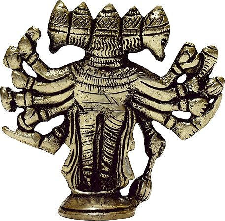 Sri Panchmukhi (Five Faced) Hanuman Brass Idol Sculpture Statue - ArtyCraftz.com