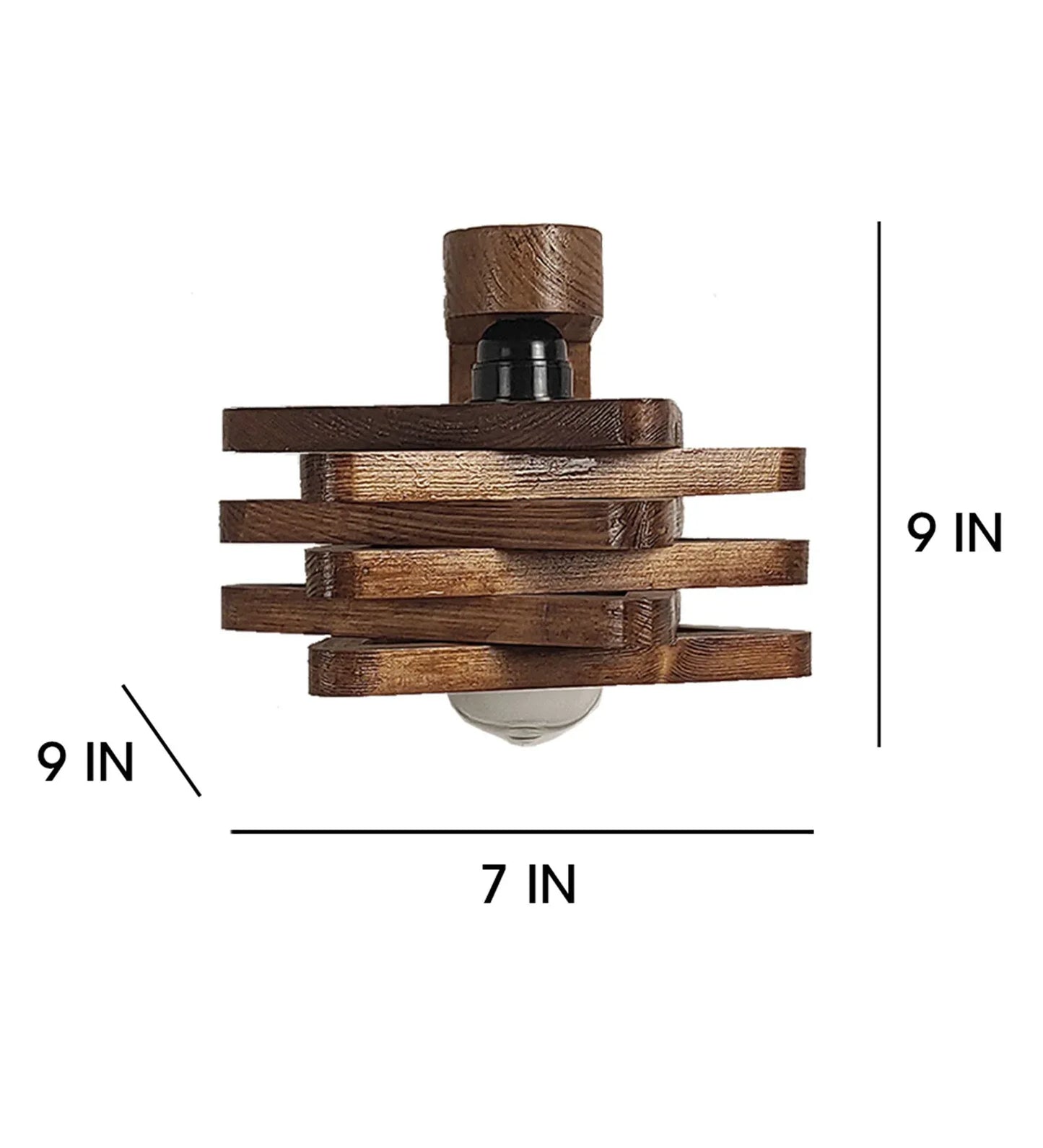Star Brown Wooden Wall Light-ArtyCraftz.com