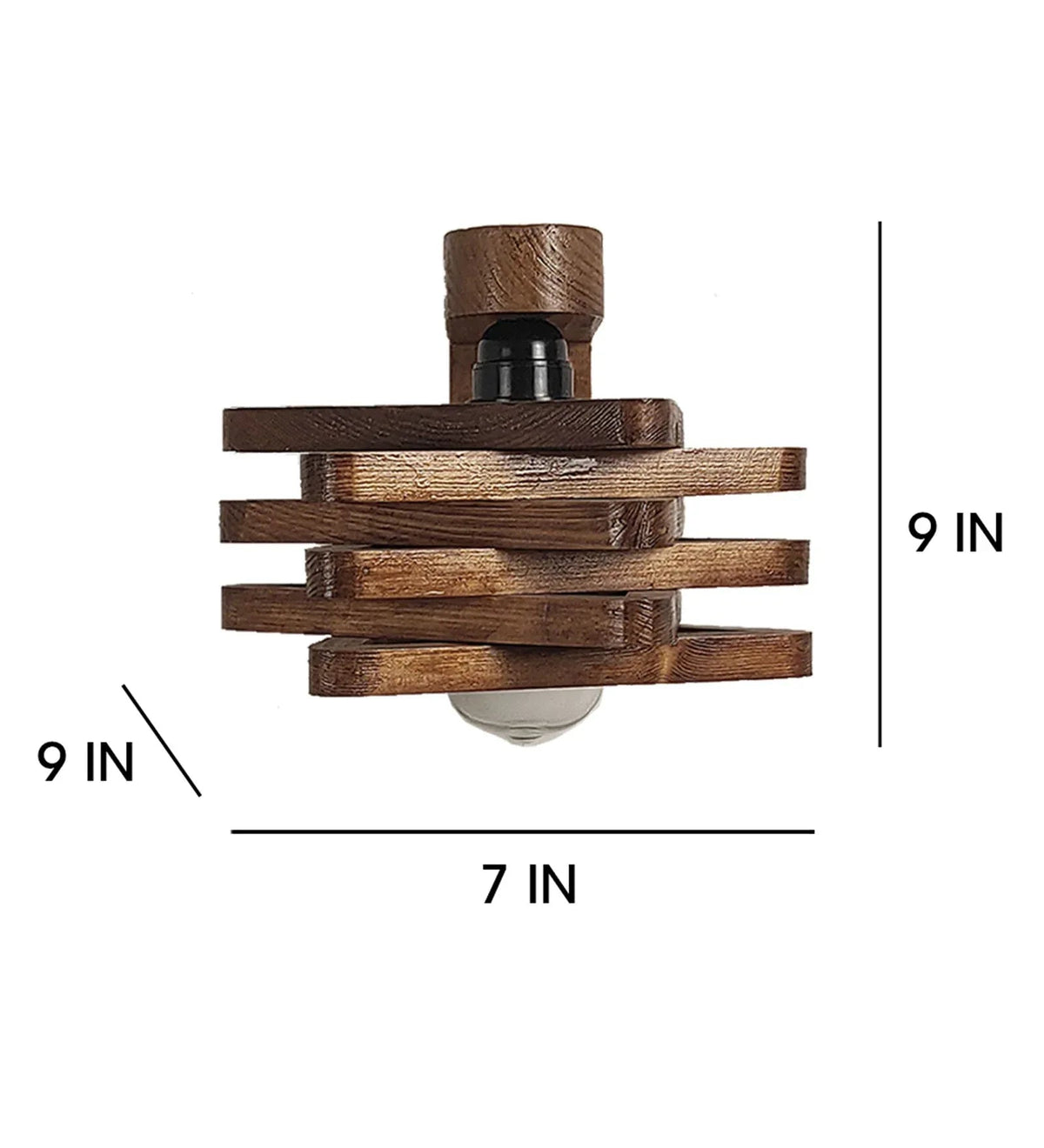 Star Brown Wooden Wall Light-ArtyCraftz.com