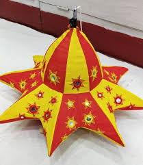 Star Fish Lamp Shades Pipili Applique Chandua For Outdoor Decoration - ArtyCraftz.com