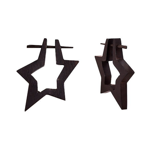 Star Tribal Black Stick Earrings 1.6" - ArtyCraftz.com