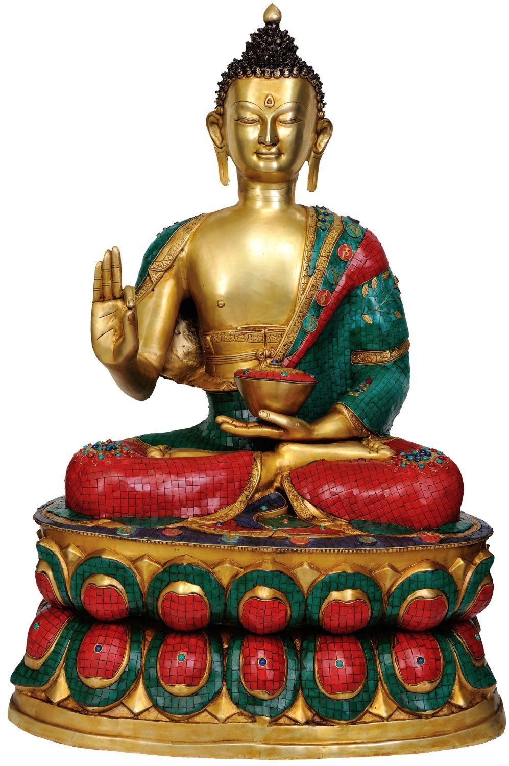 Brass Buddha Idol/Statue Home Decor Gifting 38.5 Inches Height - ArtyCraftz.com