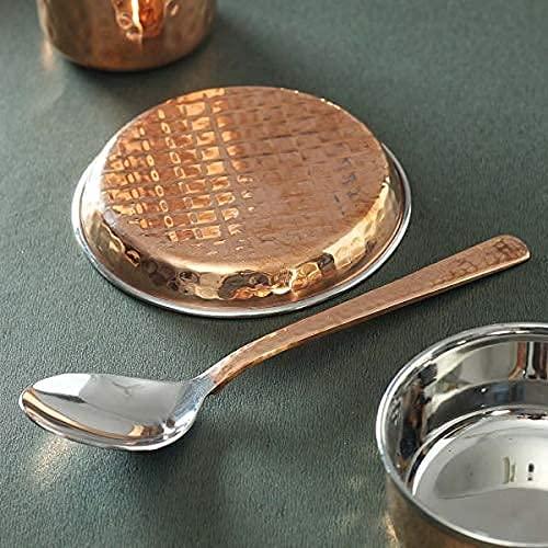 Steel and Copper Traditional Kitchen Dinner Royal Thali Set of 7 Piece-artycraftz.com