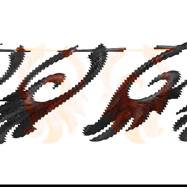 Floral Twist Stained Black Wooden Fake Post/Stick Earrings 2.2" - ArtyCraftz.com