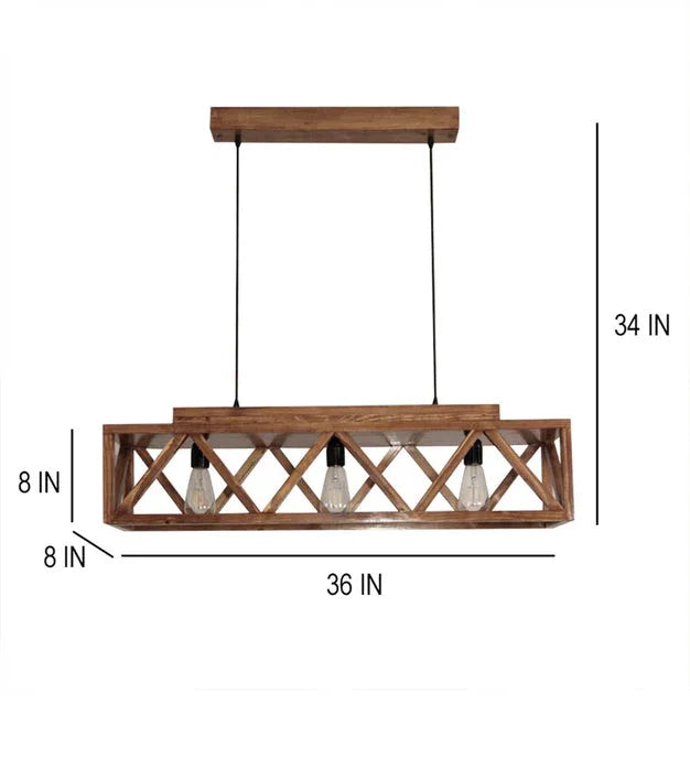 Symmetric Centrum Wooden Series Hanging Lamp - ArtyCraftz.com
