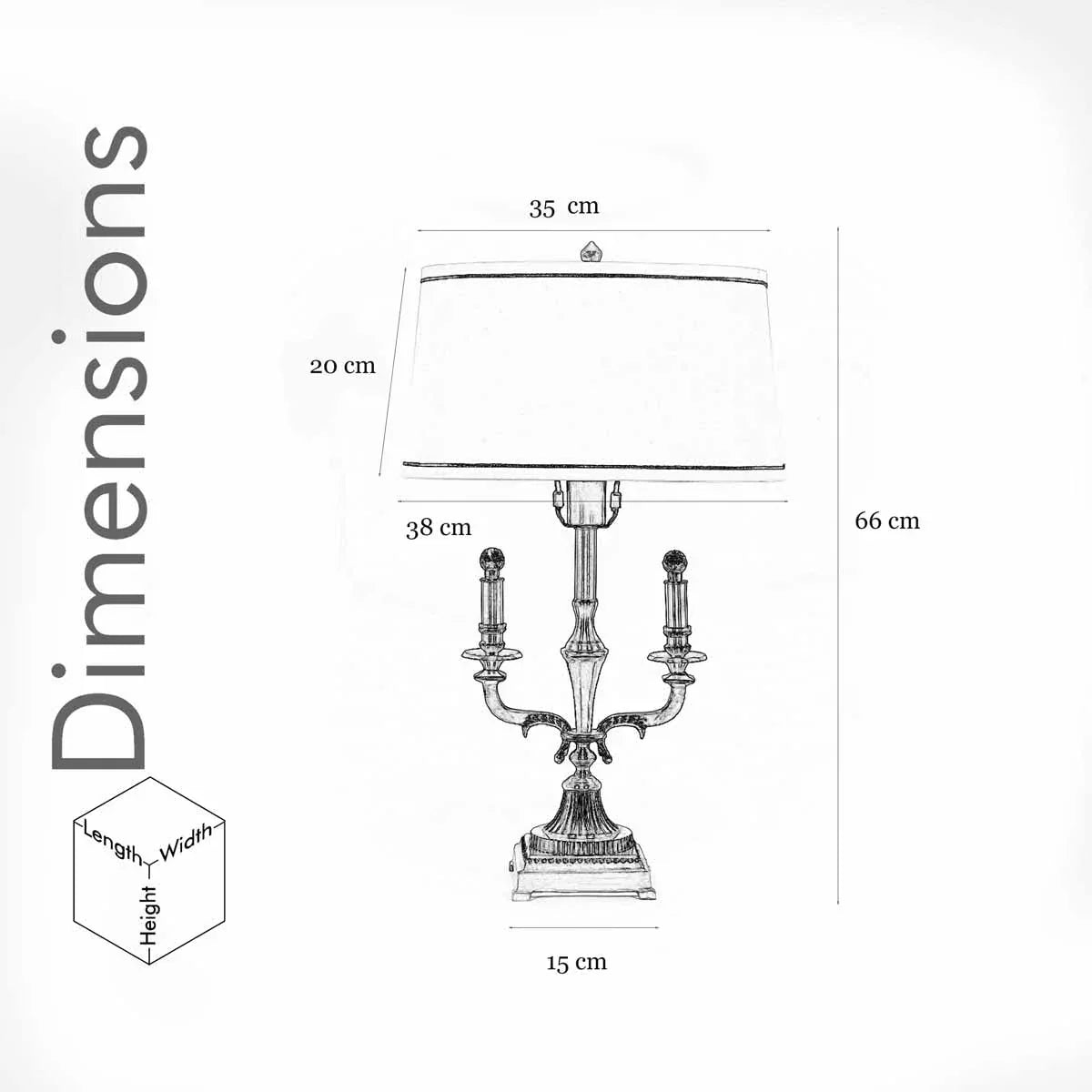 Nixon Brass Table Lamp With Off White Cotton Shade-ArtyCraftz.com