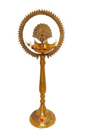 Tamil Traditional Peacock Oil Lamp - ArtyCraftz.com