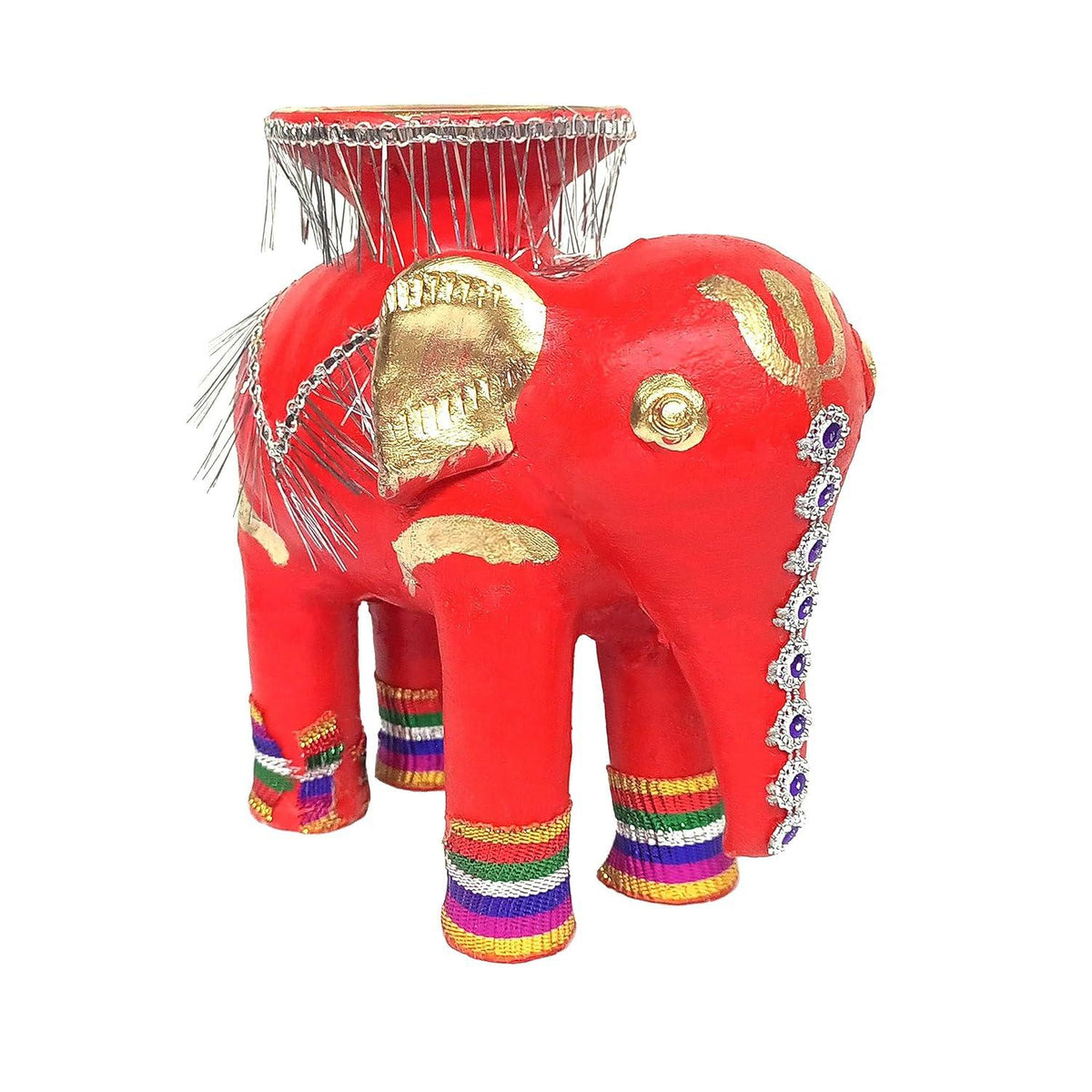 Terracotta Elephant/Hathi Showpiece for Chhath Puja, Red Color - ArtyCraftz.com