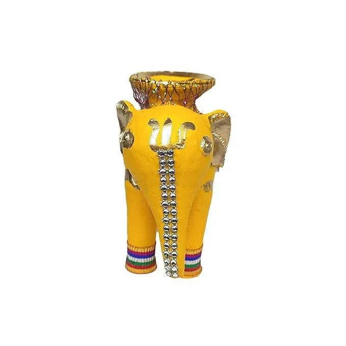 Terracotta Elephant/Hathi for Chhath Puja Yellow Color