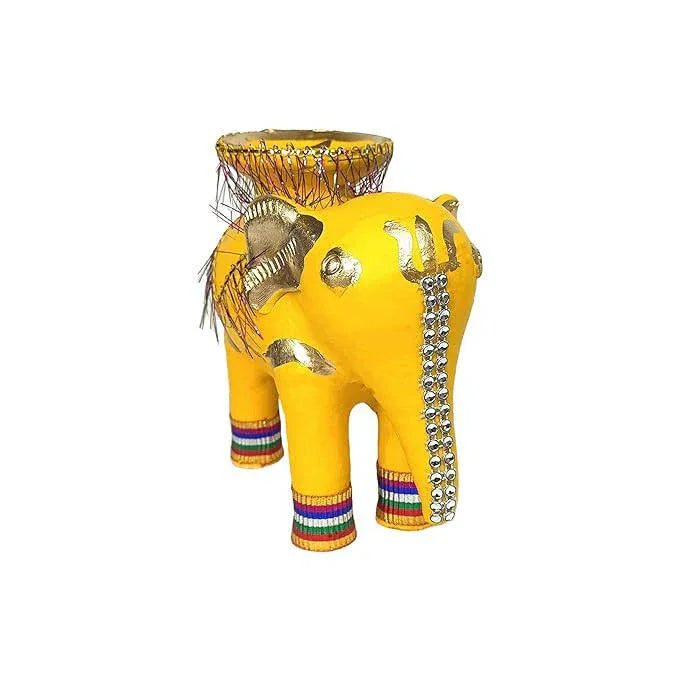 Terracotta Elephant/Hathi for Chhath Puja Yellow Color