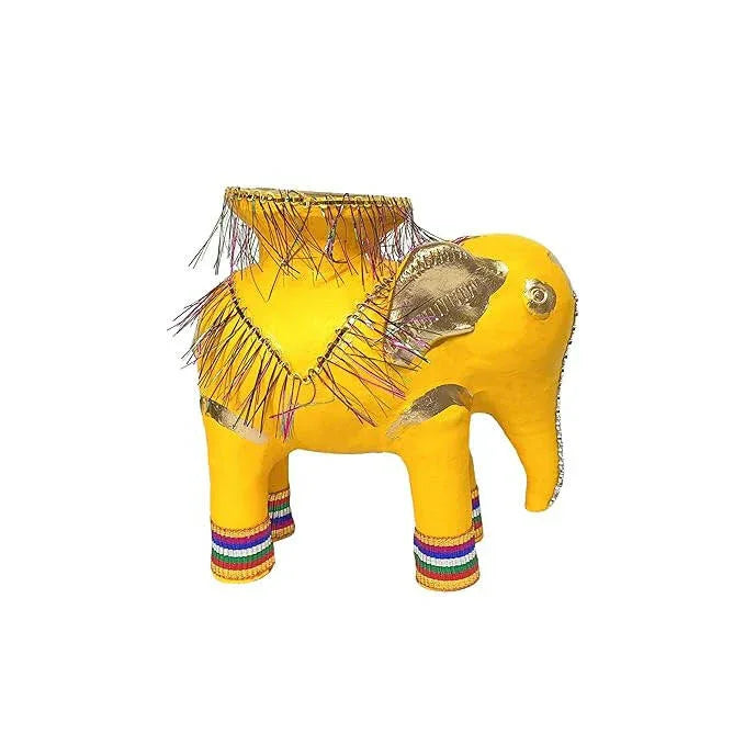 Terracotta Elephant/Hathi for Chhath Puja Yellow Color