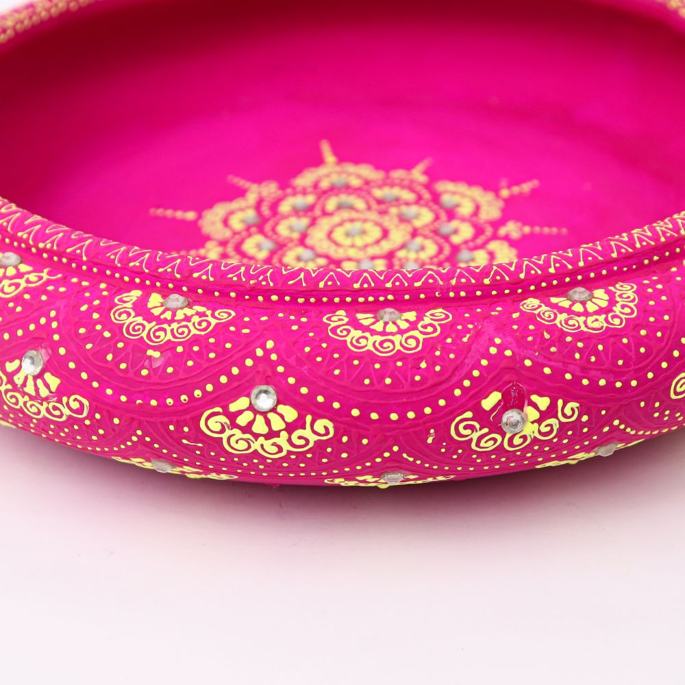 Terracotta Urli with Golden Floral Motifs-ArtyCraftz.com