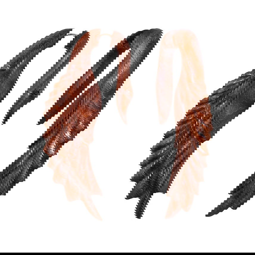 Tibetan Antique Wooden Carved African Tribal Big Fake Gauge Earrings 3.2" - ArtyCraftz.com