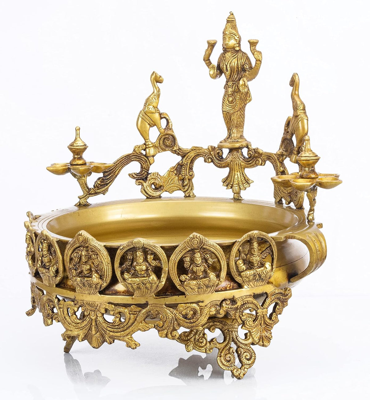 Traditional Brass Ashta Lakshmi Urli for Home Entrance & Festive Decor-ArtyCraftz.com