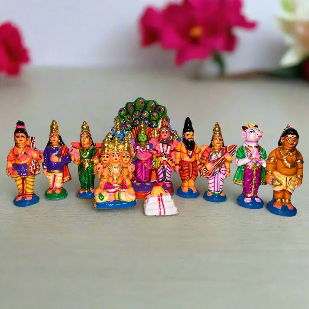 Traditional Clay Meenakshi Kalyanam Set-ArtyCraftz.com