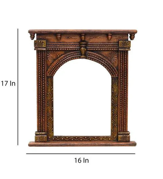 Traditional Pattern Wooden Jharokha 17 x 16 Inch - ArtyCraftz.com