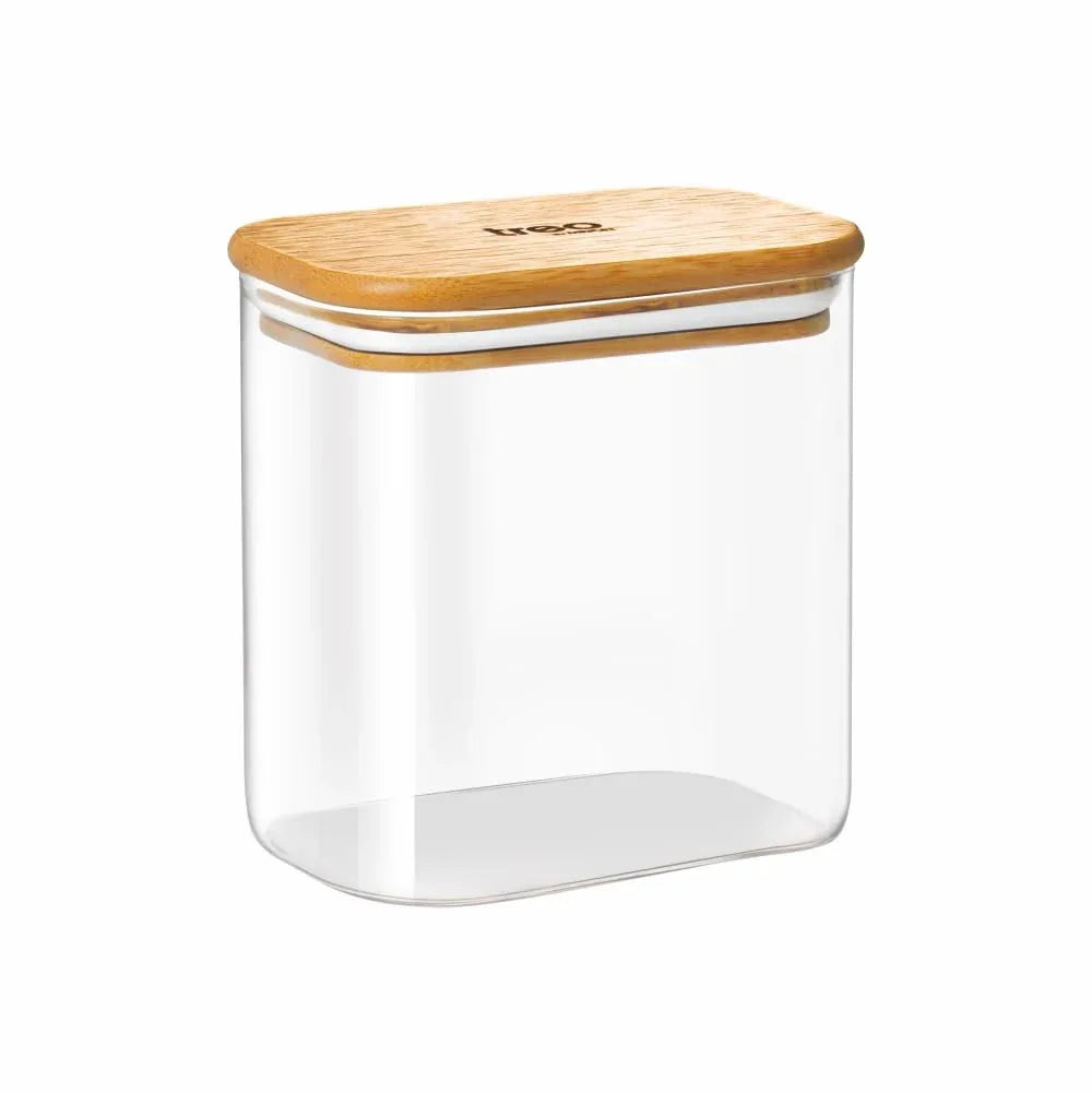 Treo Recto Glass Jar with Bamboo Lid-ArtyCraftz.com
