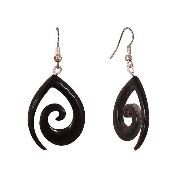 Tribal Drop Dangle Black Earrings 1.9" - ArtyCraftz.com