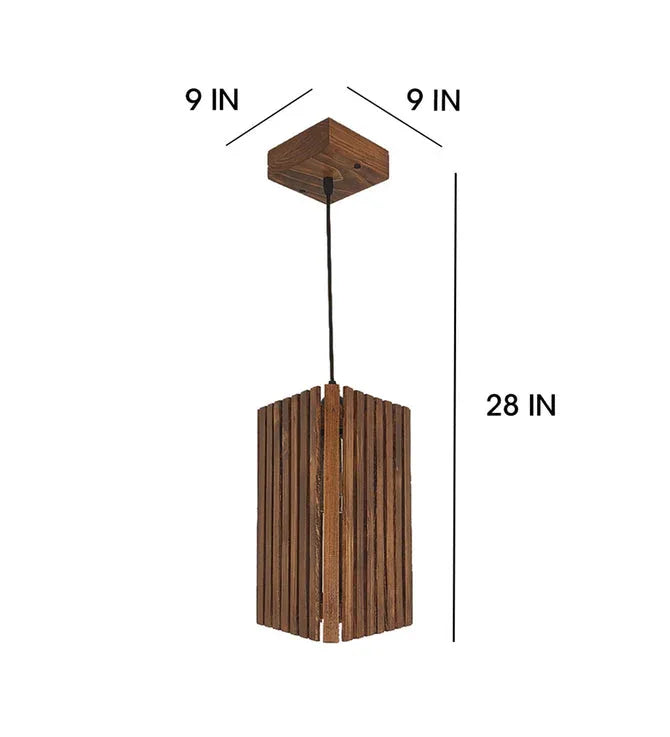 Trika Brown Wooden Single Hanging Lamp-ArtyCraftz.com