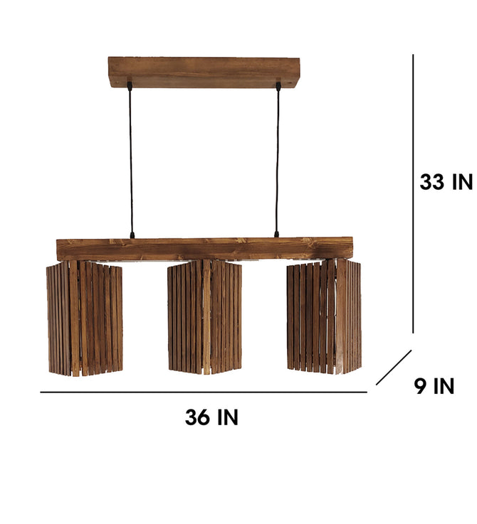 Trikona Brown 3 Series Hanging Lamp-ArtyCraftz.com