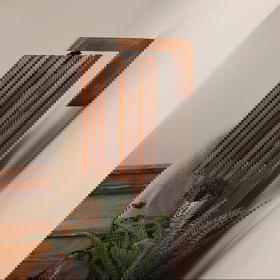 Trikona Brown Wooden Wall Light - ArtyCraftz.com