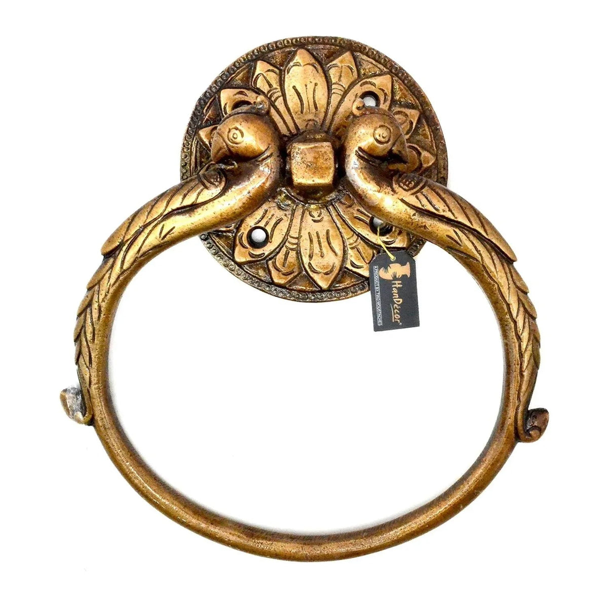 Twin Peacock Design Brass Towel Hanger-ArtyCraftz.com