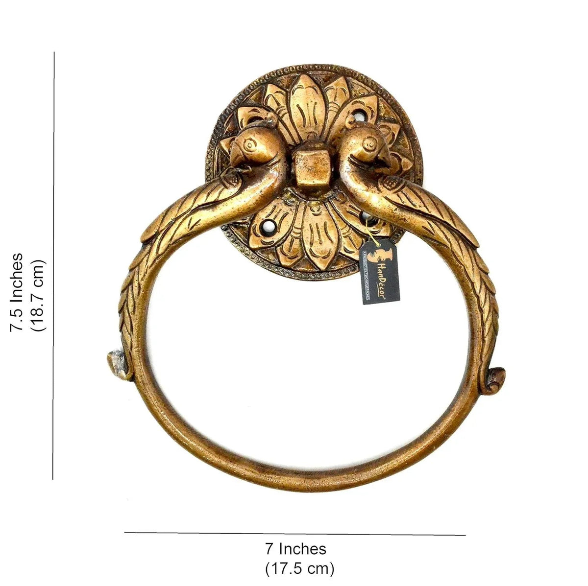 Twin Peacock Design Brass Towel Hanger-ArtyCraftz.com