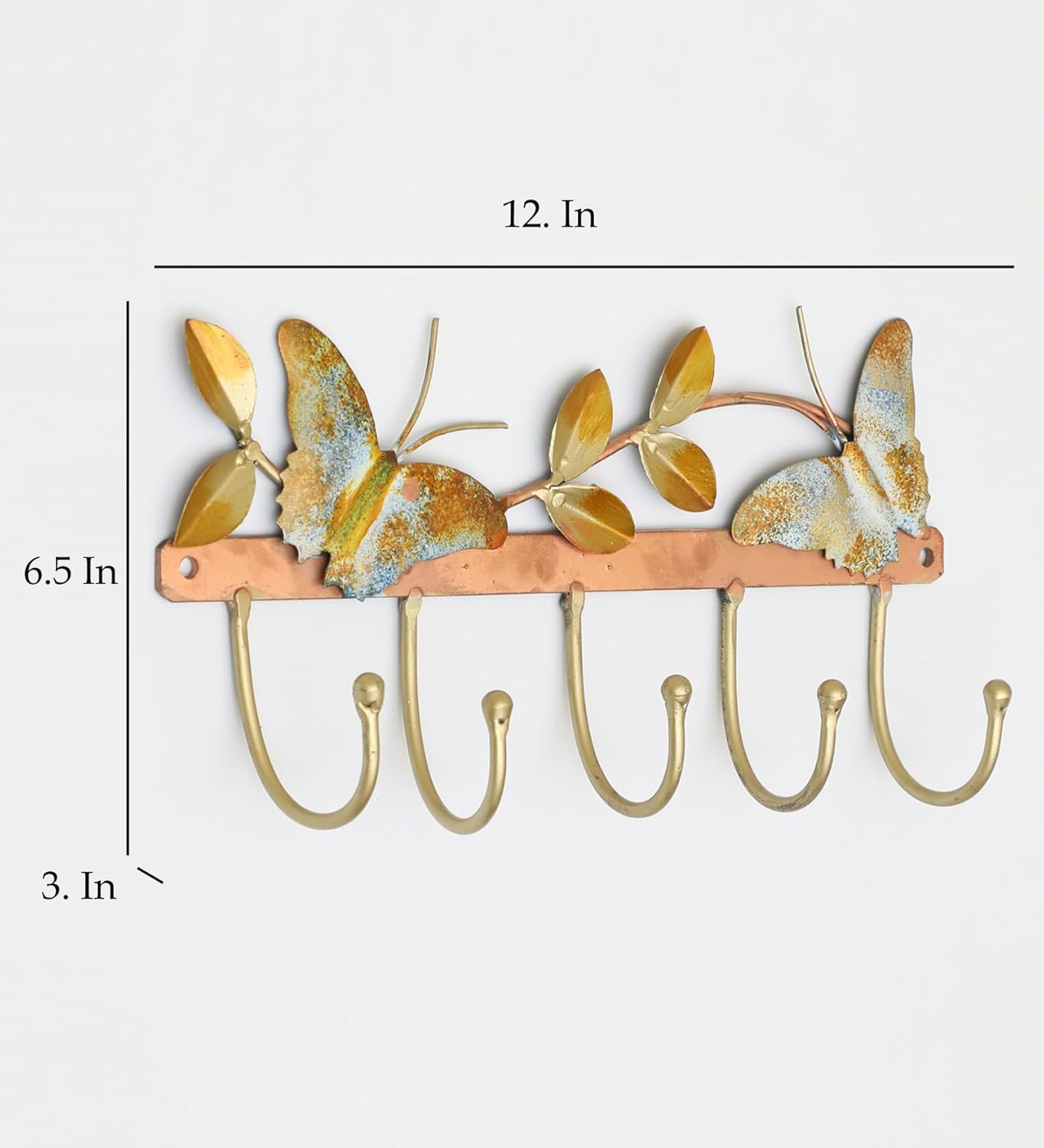 Two Butterfly Decorative Metal Wall Hooks