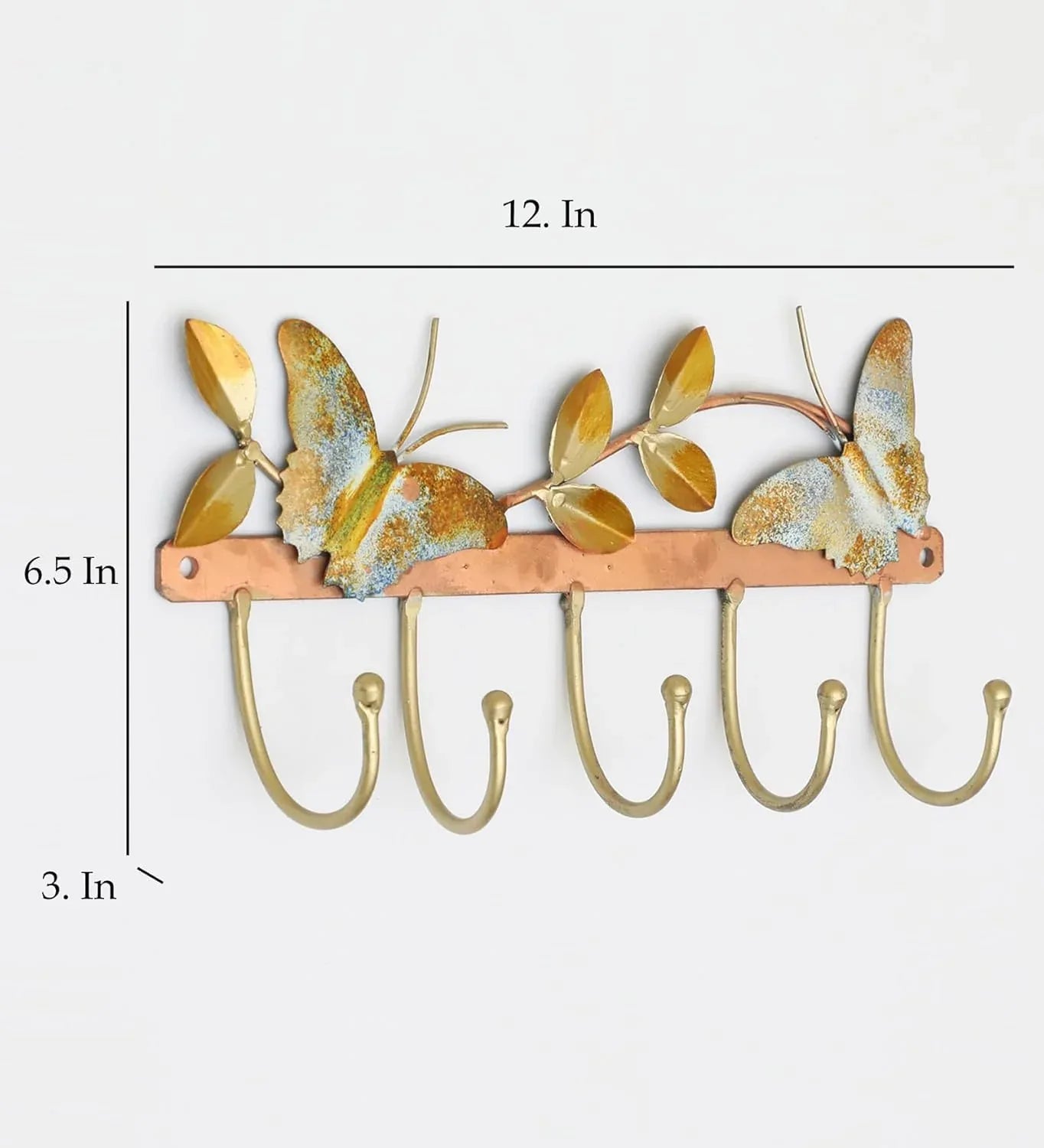 Two Butterfly Decorative Metal Wall Hooks