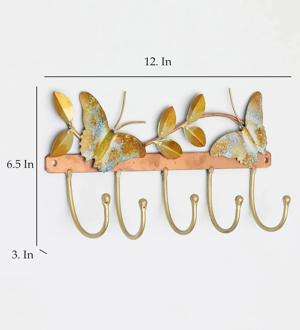 Two Butterfly Decorative Metal Wall Hooks
