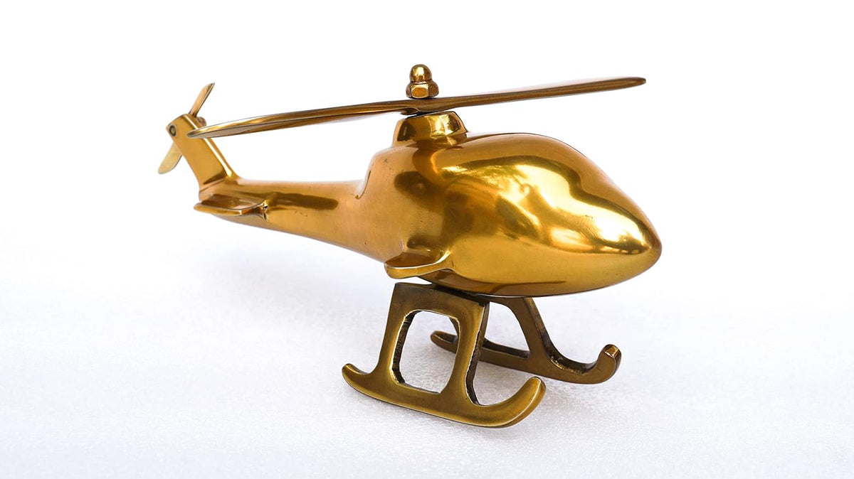 Unique Brass Helicopter Miniature for Stylish Decor-ArtyCraftz.com