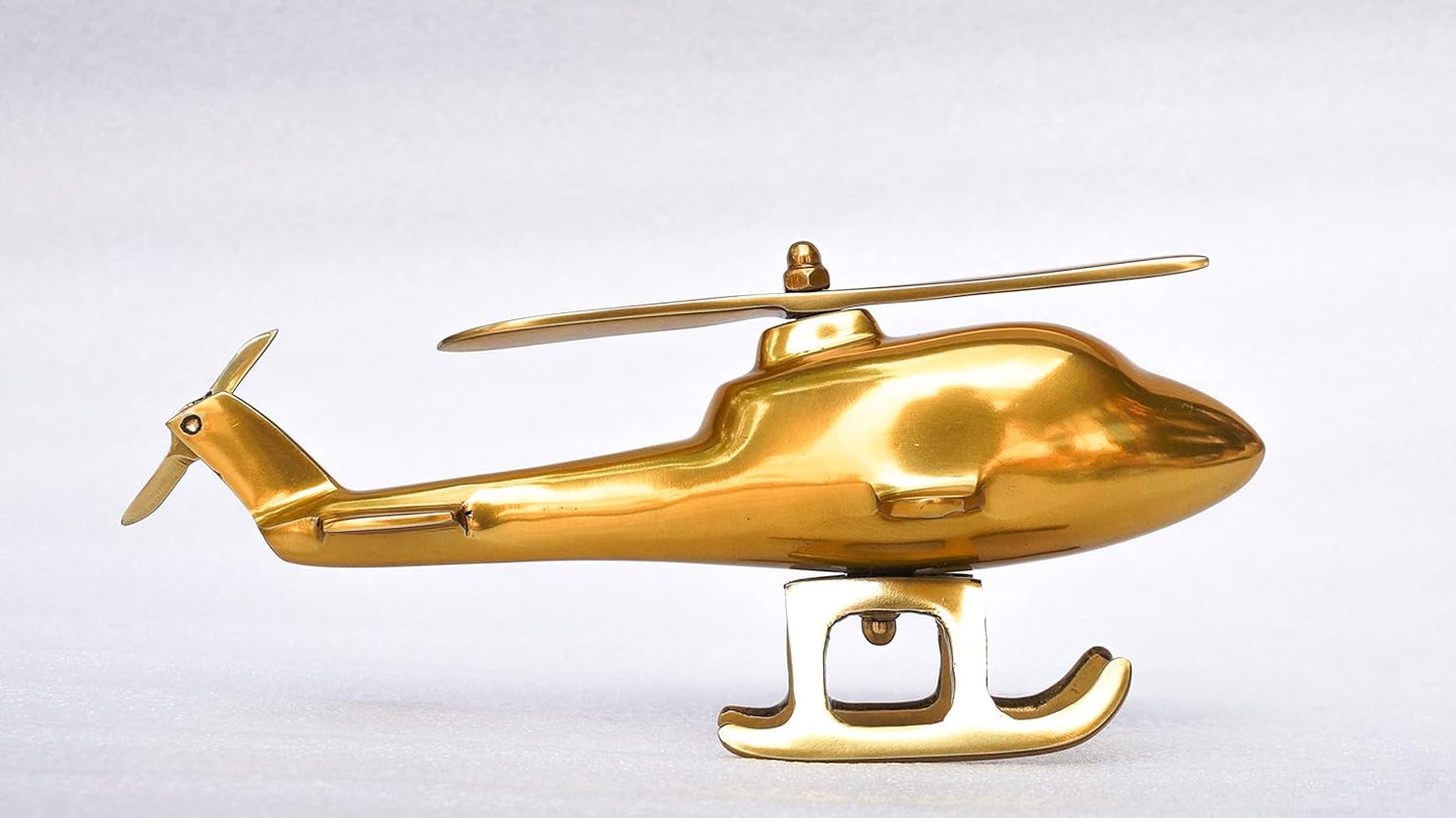 Unique Brass Helicopter Miniature for Stylish Decor-ArtyCraftz.com