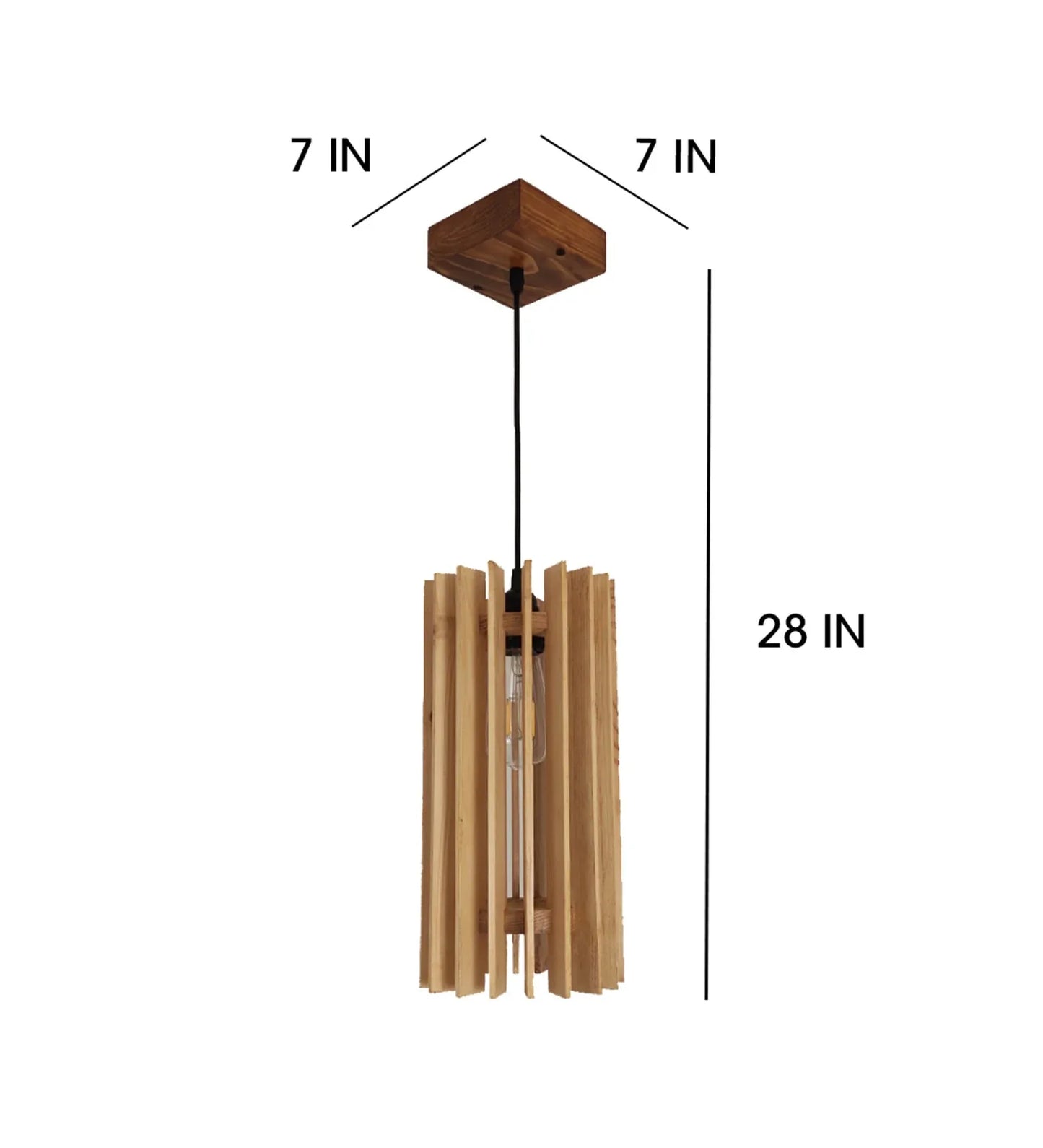 Ventus Beige Wooden Single Hanging Lamp-ArtyCraftz.com