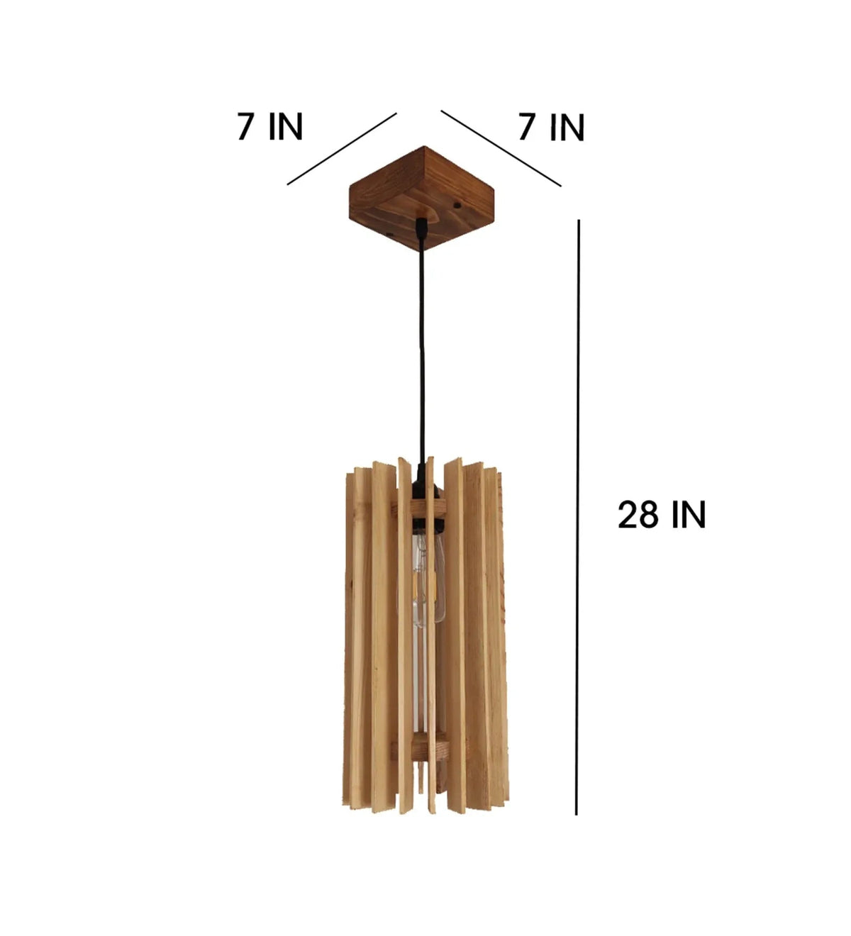 Ventus Beige Wooden Single Hanging Lamp-ArtyCraftz.com